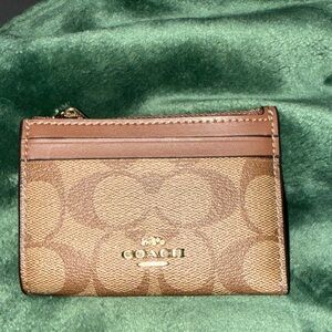 Coach Tan and Brown Card Holder